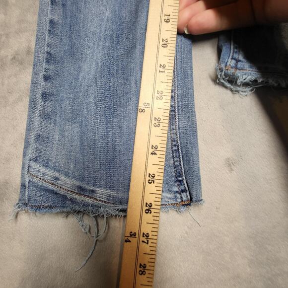 J. Jill Denim Jeans Womens 8P Blue Demi Boot Cut Stretch Raw Frayed Hem Petite - Picture 7 of 11